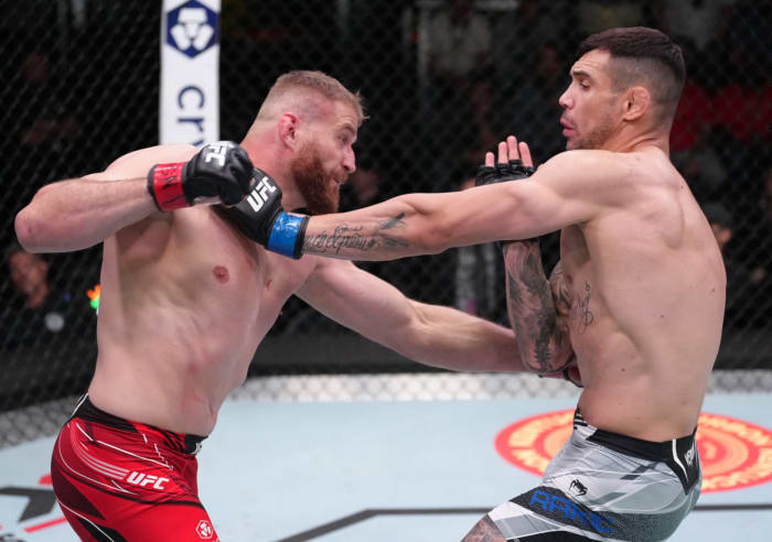 Jan Blachowicz defeated Aleksandar Rakic via TKO on UFC Fight Night.